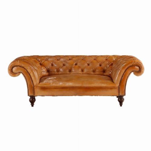 An unusual Italian leather Chesterfield style sofa C 1930. (1 of 7)