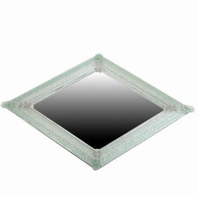 A very Large Murano Glass Diamond Shaped Mirror.