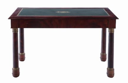 A French Empire style mahogany leather top writing desk C 1940.