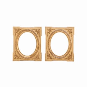 A pair of Napoleon III style giltwood and gesso picture frames 19th C