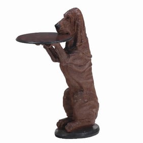 A Whimsical Hound Dog Resin Side / Butler Table .