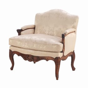A sumptuous Louis XV Marquis bergere armchair C 1900.