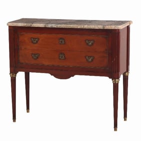 A French Louis XVI style mahogany commode C1900.
