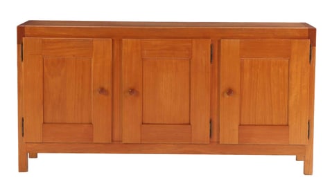 FRENCH THREE DOOR CHERRY SIDEBOARD BY MAISON REGAIN C 1970.