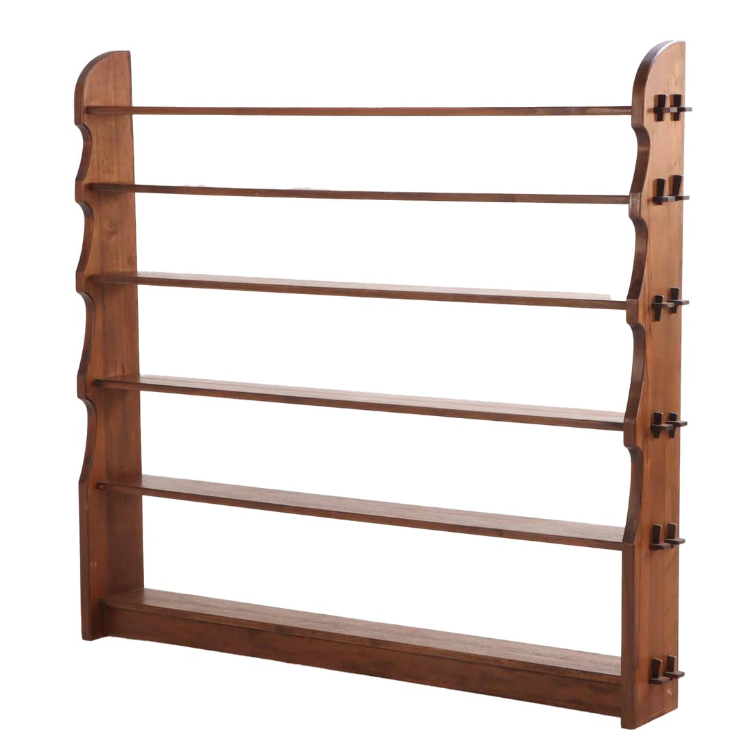 LARGE FRENCH BRUTALIST STYLE OPEN BOOKCASE HAVING MORTIS AND TENON CONSTRUCTION C 1960. (1 of 5)