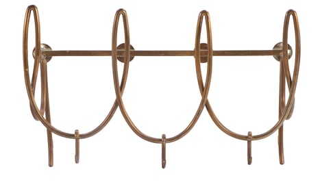 QUALITY BRASS COAT AND HAT RACK C 1960.