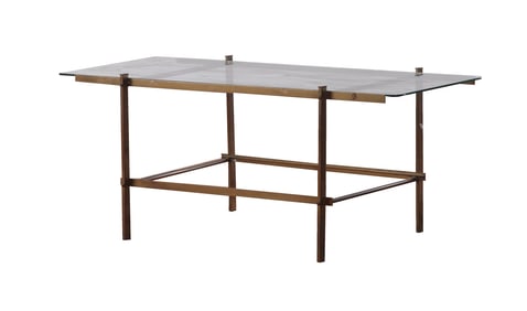 BRASS AND GLASS COFFEE TABLE C 1955.