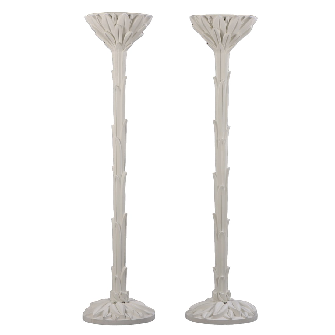 PAIR OF CARVED AND PAINTED WOOD TORCHIERES IN THE MANNER OF SERGE ROCHE. (1 of 5)