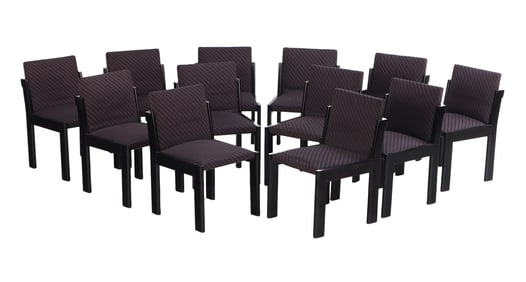 TWELVE EBONIZED WOOD AND BRONZE MOUNTED SIDECHAIRS C 1960