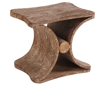 CERUSED OAK BENCH OR TABLE IN THE MANNER OF JEAN-MICHEL FRANK.