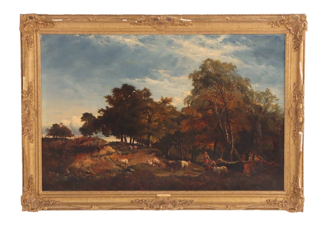 ATTRIBUTED TO ALFRED WALTER WILLIAMS (BRITISH 1824-1905) BUCOLIC LANDSCAPE PAINTING DEPICTING A (1 of 9)