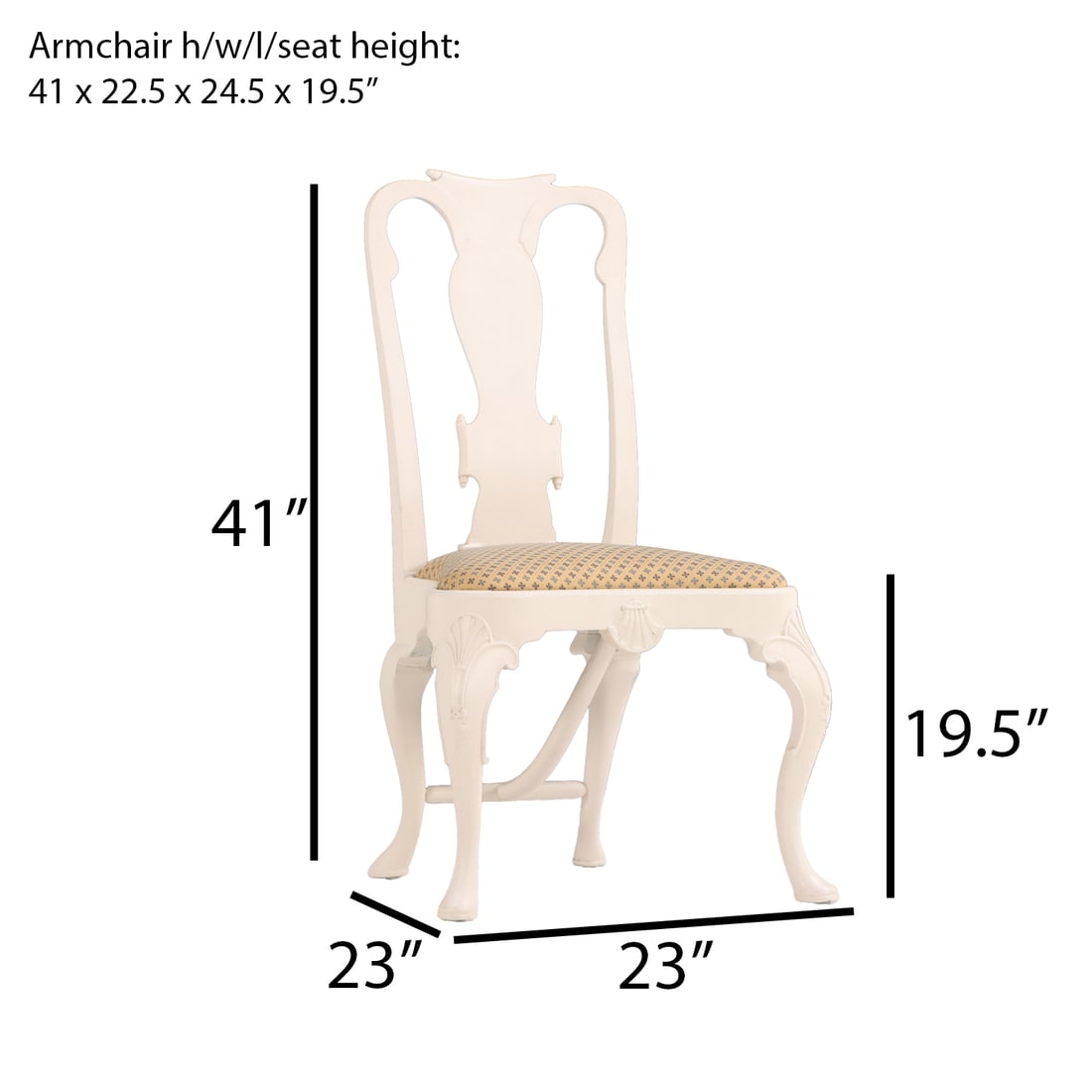 EIGHT PAINTED WOOD GEORGIAN STYLE DINING CHAIRS INCLUDING TWO ARM CHAIRS. (1 of 9)