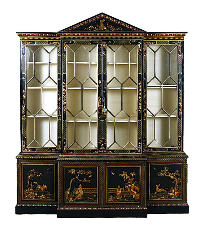 3 PIECE LATE 19THC CHINOSERIE 4 DOOR BREAKFRONT (1 of 7)