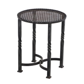 PETITE BUT HEAVY FRENCH IRON PATIO TABLE C 1940.