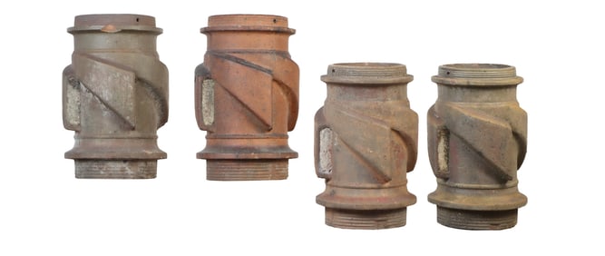 FOUR ARCHITECTURAL ELEMENTS C 1890 THAT WOULD MAKE GREAT PLANTERS.