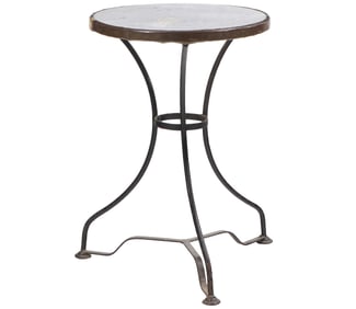 FRENCH IRON AND MARBLE BISTRO TABLE C 1900.