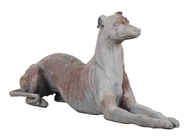 ONE OF TWO LEAD RECUMBENT WHIPPETS.