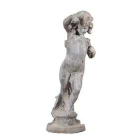 40" LEAD GARDEN FIGURE OF A YOUNG FEMALE.