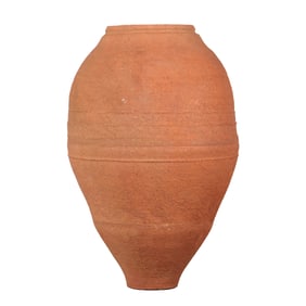 ITALIAN TERRACOTTA POT IN THE FORM OF AN OLIVE JAR.