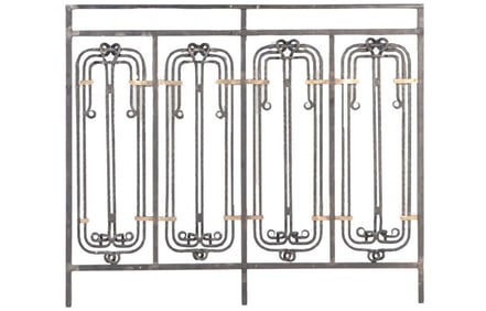 A FRENCH IRON AND BRONZE DECORATIVE PANEL DESIGNED BY HENRI SAUVAGE