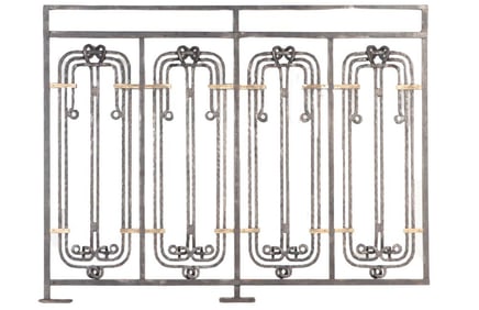 A FRENCH IRON AND BRONZE DECORATIVE PANEL DESIGNED BY HENRI SAUVAGE