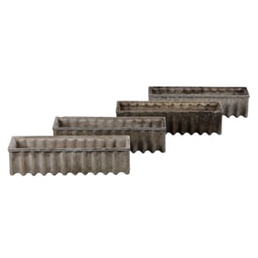 FOUR FRENCH MODERNIST FIBRO-CEMENT RECTANGULAR PLANTERS WITH RIBBED DESIGN C 1975.