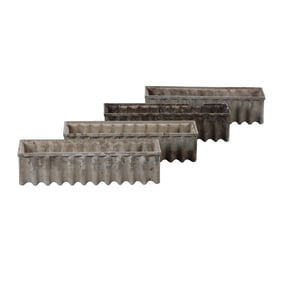FOUR FRENCH MODERNIST FIBRO-CEMENT RECTANGULAR PLANTERS WITH RIBBED DESIGN C 1975.