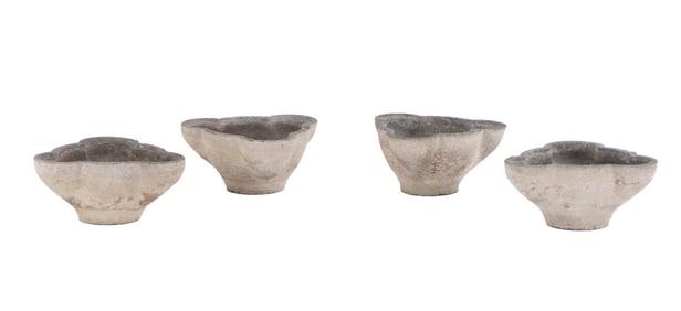 FOUR FRENCH TABLE TOP CAST STONE PLANTERS C 1960.