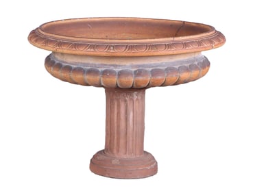 LARGE TWO PART ENGLISH TERRACOTTA PLANTER C 1900.