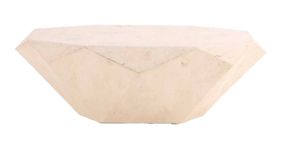 FAUX TRAVERTINE COFFEE TABLE C 1975.