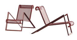 PAIR OF ROYERE STYLE PERFORATED IRON GARDEN CHAIRS