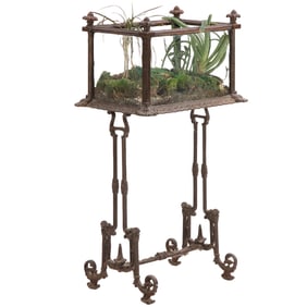 AMERICAN VICTORIAN CAST IRON AQUARIUM C 1880.