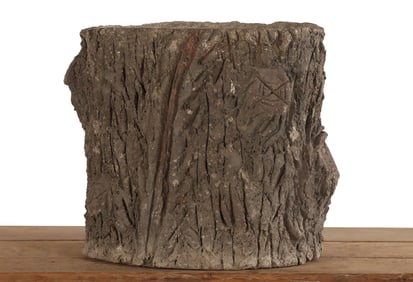FRENCH FAUX BOIS CAST STONE PLANTER C 1950.