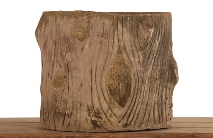 FRENCH FAUX BOIS CAST STONE PLANTER C 1950.