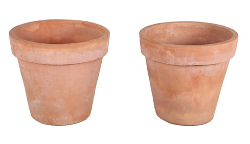 PAIR 26" ITALIAN TERRACOTTA POTS BY BENOCCI MAURIZIO.