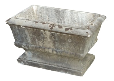 BELGIAN BLUE STONE GARDEN URN WITH DRAINAGE HOLES C 1900.