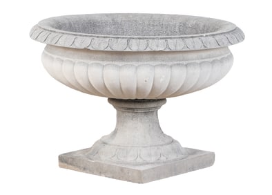 35" W TWO PART CAST STONE PLANTER BY HADDONSTONE.