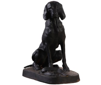 A 36" H CAST IRON HUNTING DOG.