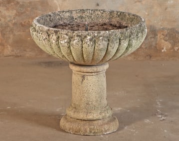 ONE OF TWO FRENCH CAST STONE FOUNTAINS C 1950. PLUMBED FOR WATER.