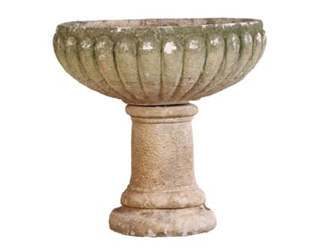 ONE OF TWO FRENCH CAST STONE FOUNTAINS C 1950.