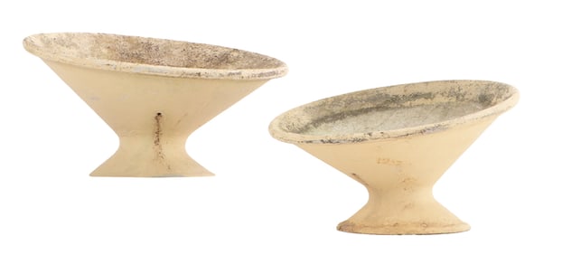 PAIR FRENCH CAST STONE PLANTERS BY WILLY GUHL C 1970.