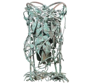 MODERNIST VERDIGRIS BRONZE FOUNTAIN.