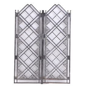 PAIR FRENCH ART DECO IRON GATES ATTR BRANDT