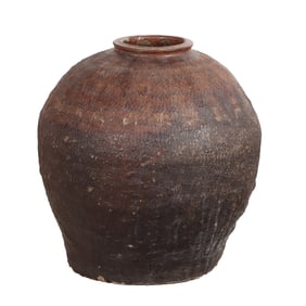 GLAZED EARTHENWARE JUG.