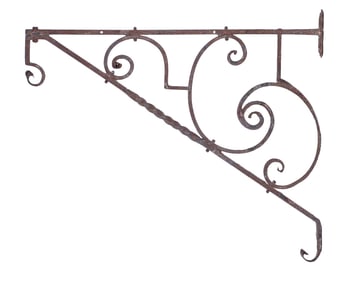 WROUGHT IRON SCROLL FORM BRACKET C 1900.