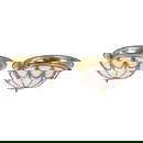 A PAIR OF NEOCLASSICAL STYLE BRASS CHANDELIERS HAVING OPALINE GLASS.