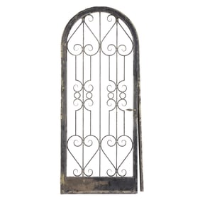 ARCHED TOP SCROLL FORM IRON GATE IN FRAME C 1920.