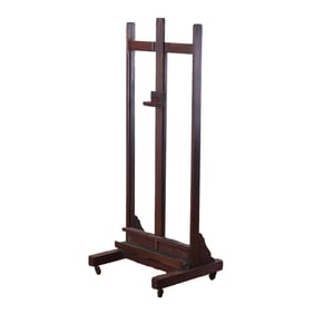 AN ADJUSTABLE FRENCH WALNUT ARTIST'S EASEL CIRCA 1910.
