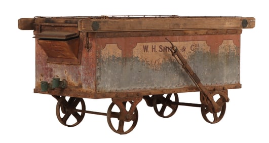 AN ENGLISH INDUSTRIAL CHEESE MAKER'S CART BYLLIAM WILLIAM L SMITH & COMPANY CIRCA 1920.