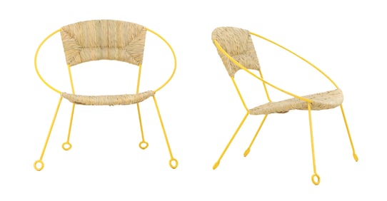 A PAIR OF MAURIZIO TEMPESTINI FOR SALTERINI STYLE HOOP CHAIRS CIRCA 1960.